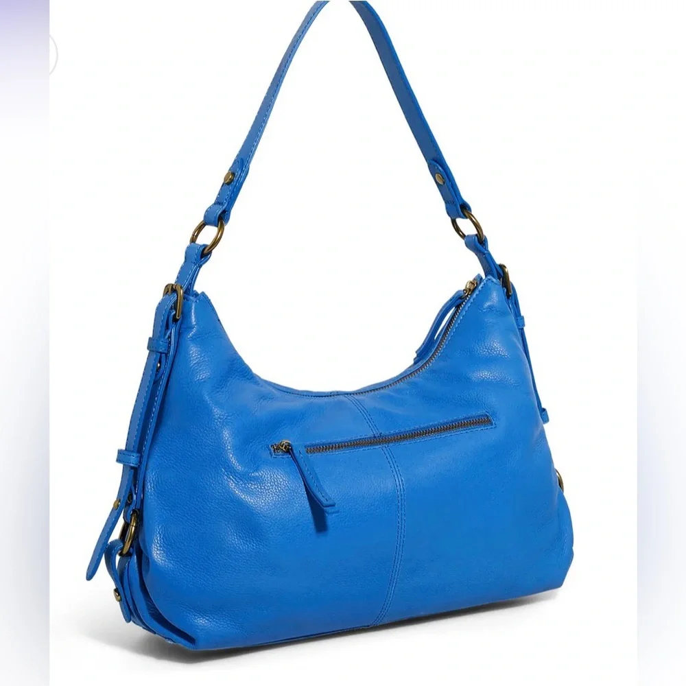 American Leather Co. Thayer Perfect Hobo‎ Bag Cerulean Blue